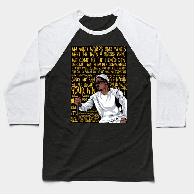 Andre 3000 The twin Baseball T-Shirt by munyukart